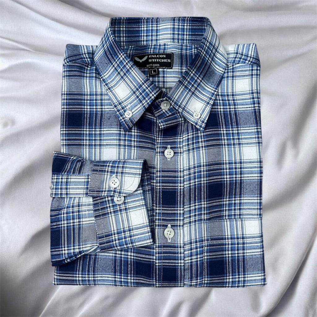 Falcon Heritage Blue Check Oxford Shirt
