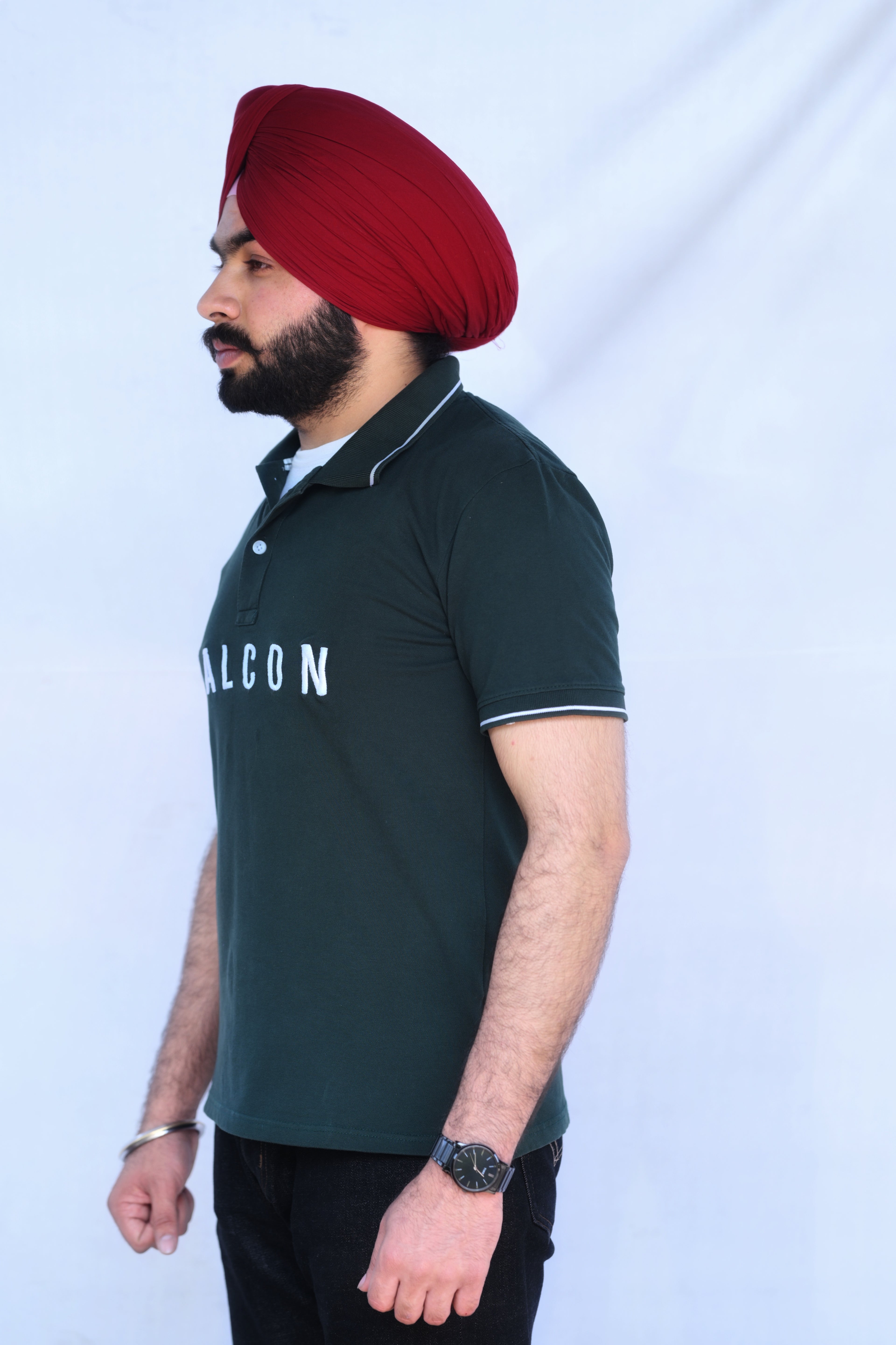 Falcon Stitches Classic Forest Green “Falcon” Polo T-Shirt