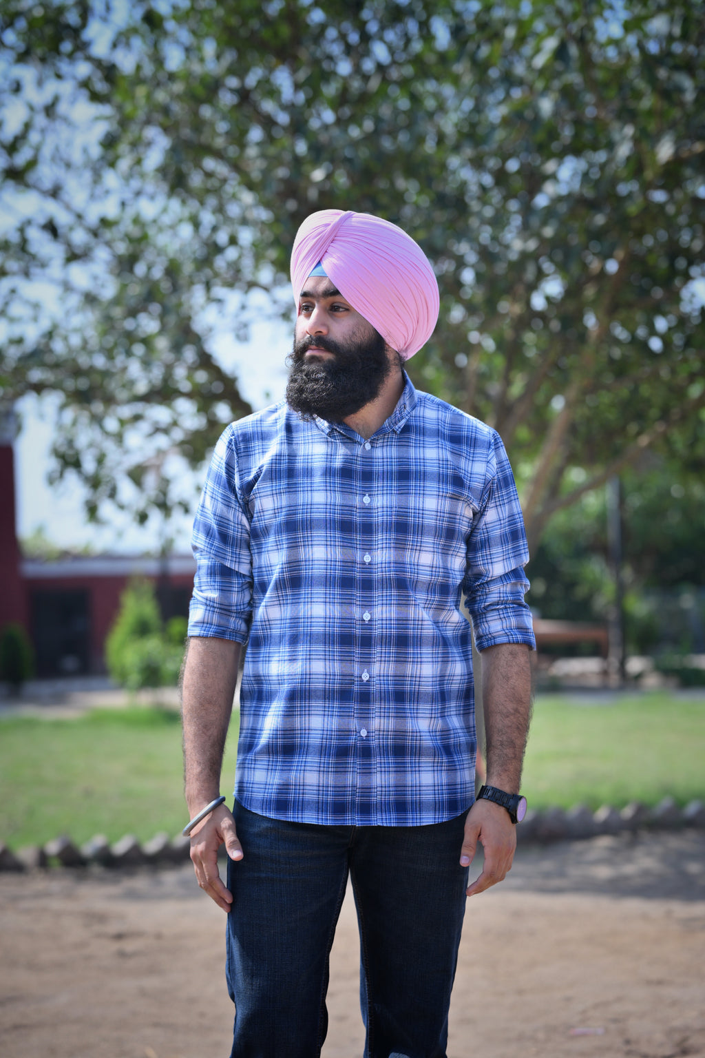 Falcon Heritage Blue Check Oxford Shirt