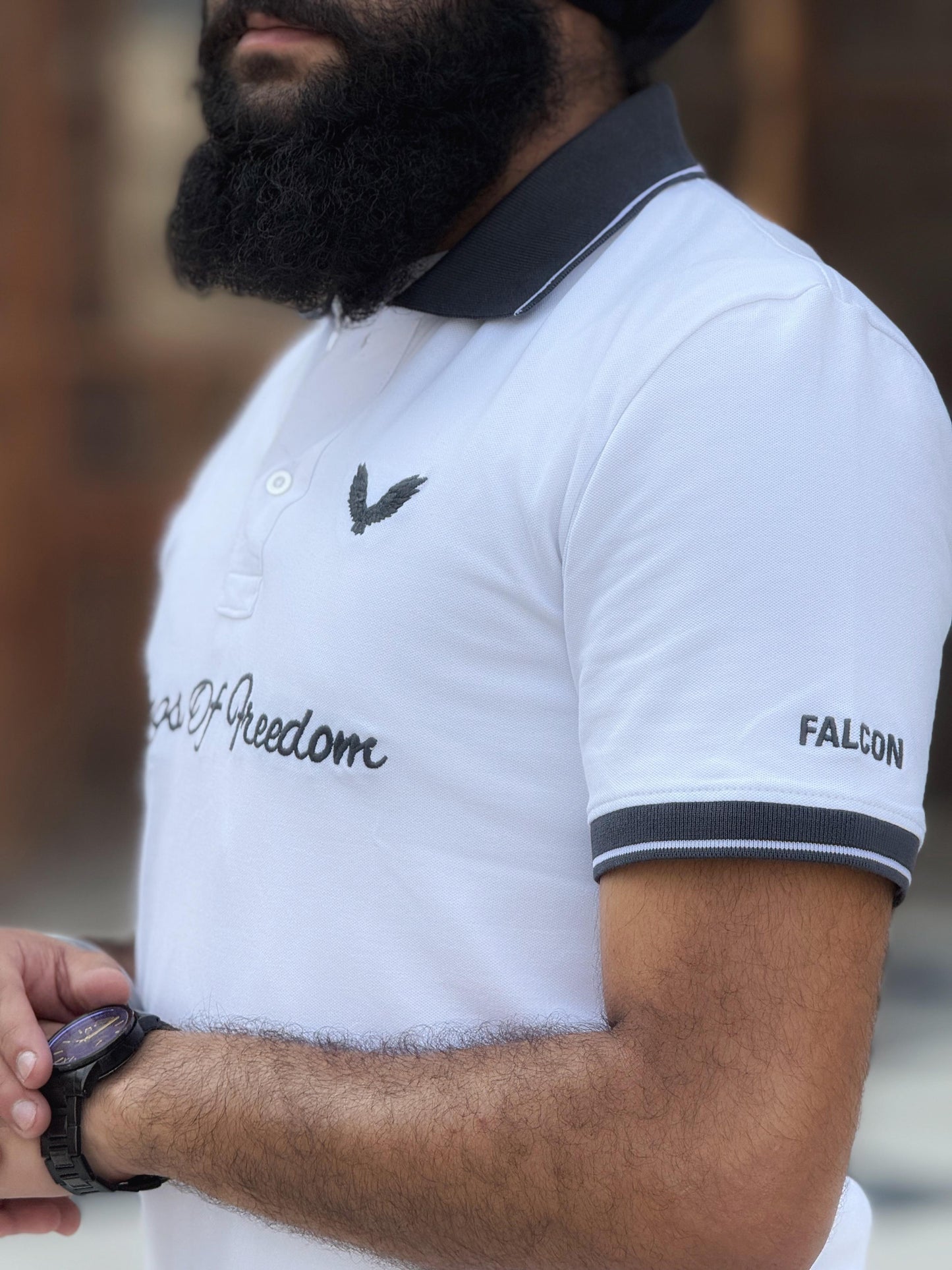 FALCON Stitches Polo Luxe – White